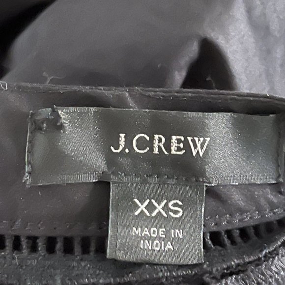 ❤️ J. CREW BLACK PEASANT BLOUSE TOP HIGH NECK CROCHET BALLOON SLEEVES BOHO SHIRT - Picture 12 of 12